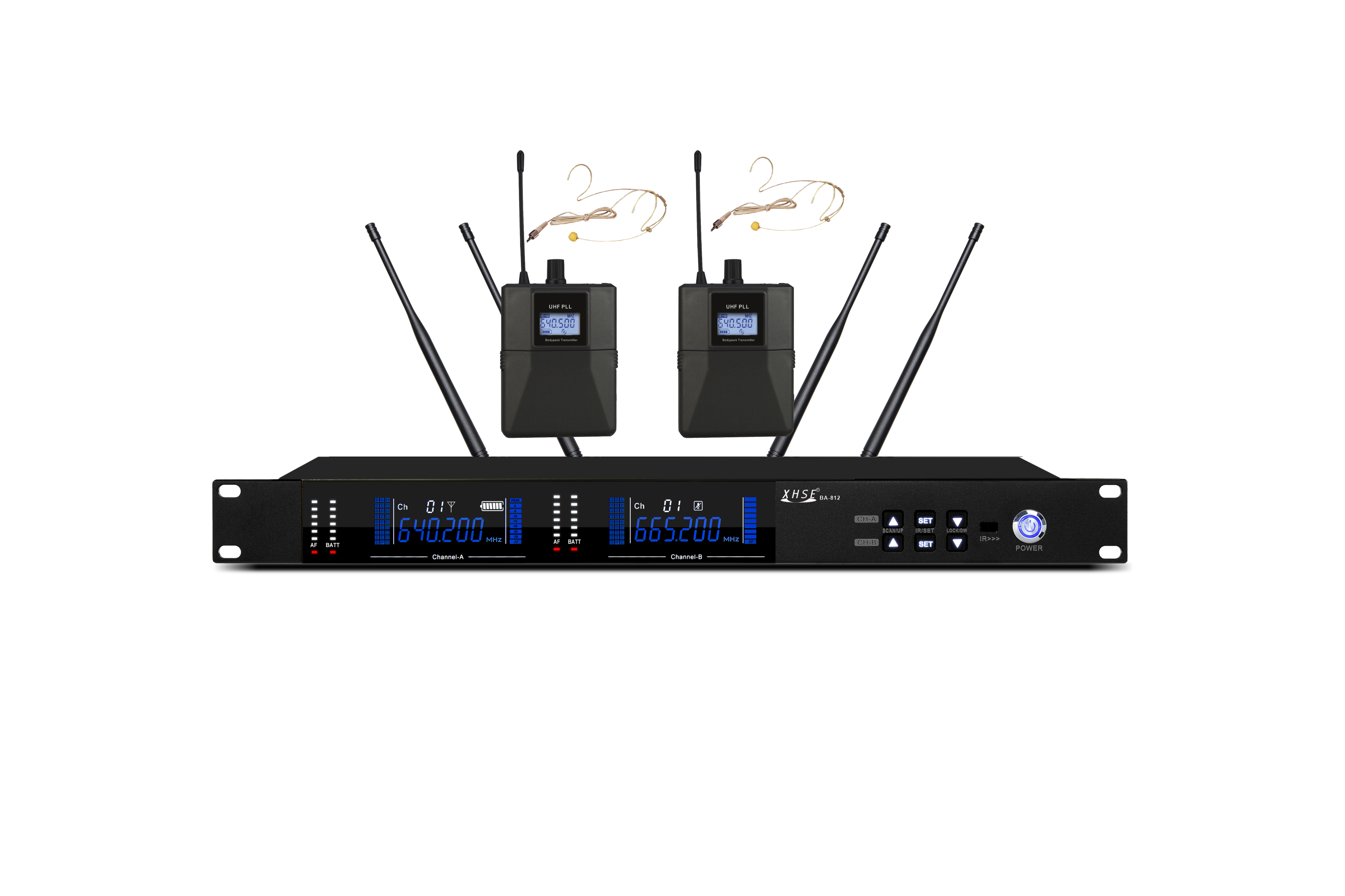 【BA-812A】一拖二無線頭帶話筒